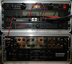 Up close & personal with the Randall racks... Top to bottom: ART SP4x4 power conditioner, rack tray w/ Nady UHF10 wireless + Axess Electronics GRX4 switcher/router + Voodoo Lab Sparkle Drive pedal + Carl Martin compressor pedal, TC Electronic G-Major FX, Randall RM4 preamp (Blackface, Brown, Recto, Ultra Lead modules), Randall RT2/50 power amp