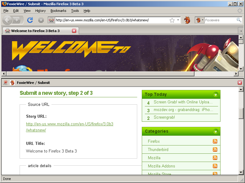 FoxieWire with Split Browser integration FoxieWire with Split Browser integration