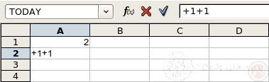 Screenshot: OpenOffice.org 2.4 Calc: enhanced formula input