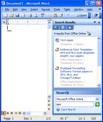 Microsoft Office Word 2003 help showing two marketplace ads