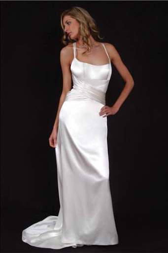 1371 Simple Wedding Gown X Crossing Waist Band