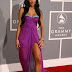 Nicole Scherzinger Attends Grammy Awards with Purple High Slit Gown