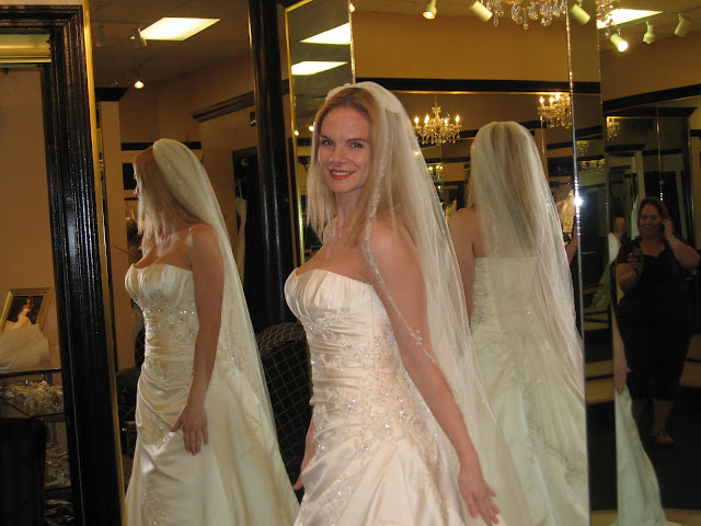 Cheri's strapless wedding dress