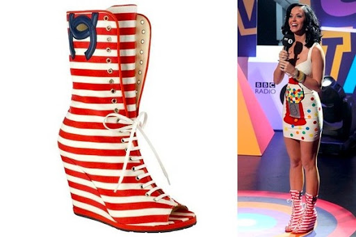 Katy Perry Lovely Chanel Wedge Boot Shoes