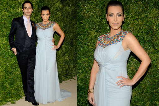 Kim Attending CFDA/Vogue Fashion Fund Awards Donned by Zac Posen's Dress