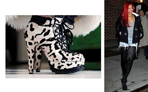 Rihanna Fresh in Azzedine Alaia Hiking Boots