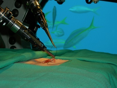 Robot surgeon at work in Aquarius underwater habitat