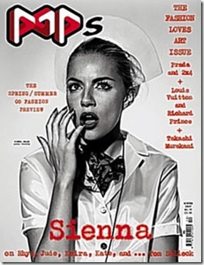 Sienna Miller covers the latest Fashion Loves Art issue of Pop magazine