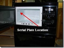 GE Microwave ovens serial number location