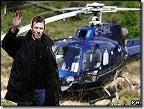 Colin McRae and his helicopter