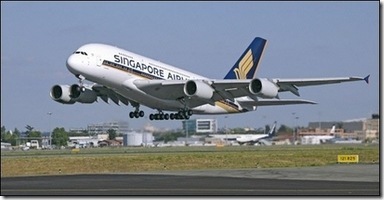 first singapore airlines airbus A380 superjumbo jet