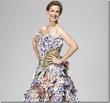 Katie Derham Wears A 50,000 Dress Made of Money