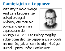Artykuł Rafała Ziemkiewicz o Lepperze w Rzeczpospolitej 22 lutego 2008