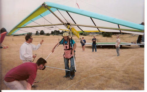 Picking up the glider getting ready for the first high altitude flight