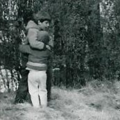 me (age 3) and Steve (age 7), hugging