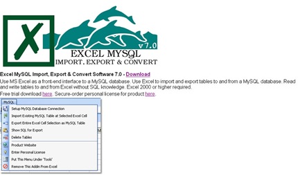 excel mysql